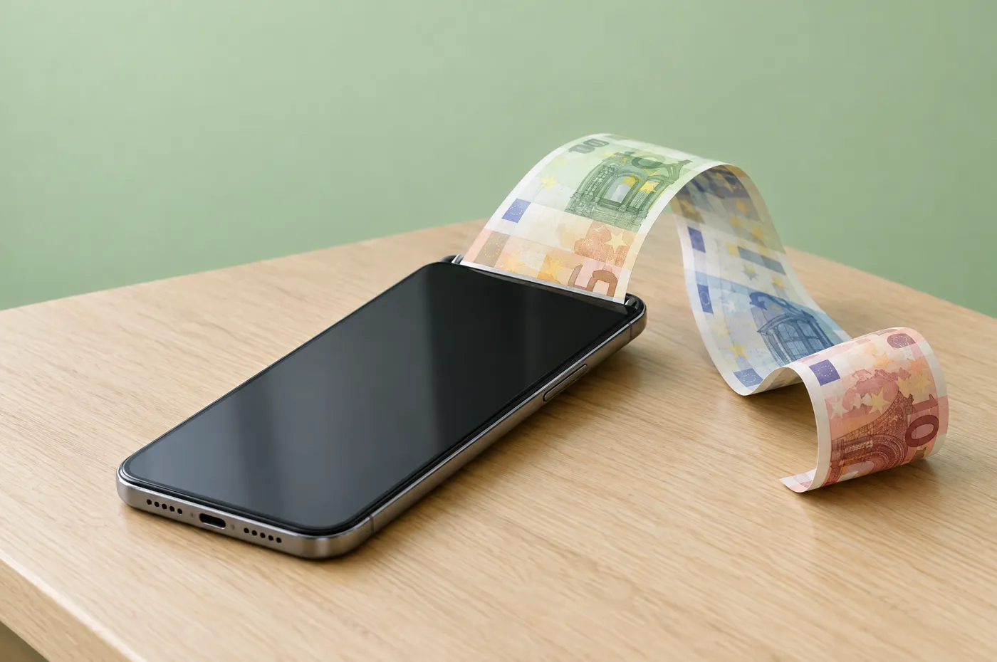 Un telefono che stampa banconote come una stampante